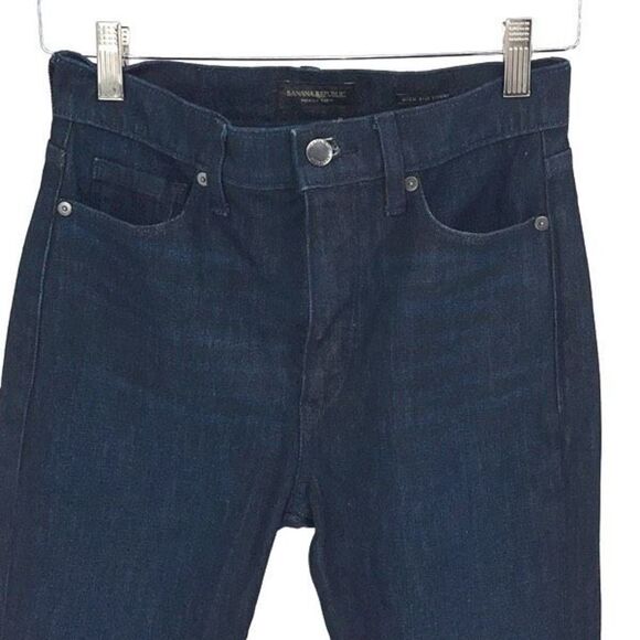 Banana Republic Womens High Rise Skinny Denim Jeans Dark Wash Blue Size 27 - Picture 3 of 14